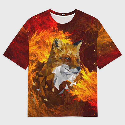 Мужская футболка оверсайз Огненный Лис / 3D-принт – фото 1