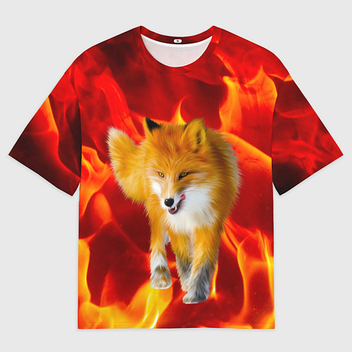 Мужская футболка оверсайз Fire Fox / 3D-принт – фото 1
