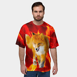 Футболка оверсайз мужская Fire Fox, цвет: 3D-принт — фото 2