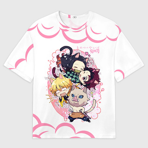 Мужская футболка оверсайз Клинок, рассекающий демонов ПЕРСОНАЖИ / 3D-принт – фото 1