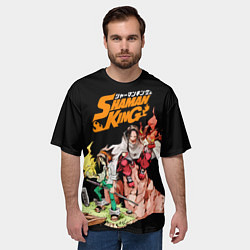 Футболка оверсайз мужская Шаман Кинг Ремейк аниме, цвет: 3D-принт — фото 2