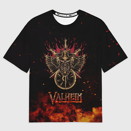 Мужская футболка оверсайз Valheim символ черепа / 3D-принт – фото 1
