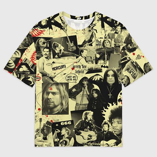 Мужская футболка оверсайз РОК КУМИРЫ / 3D-принт – фото 1