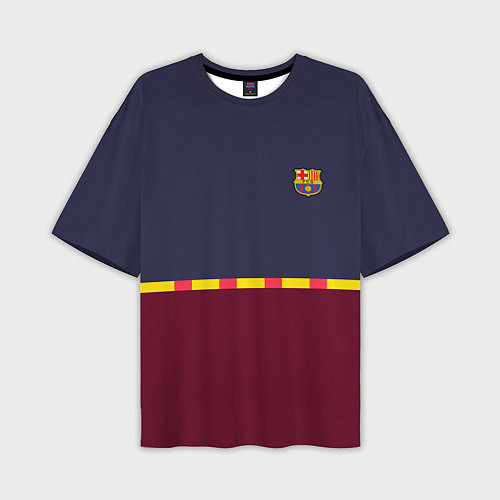 Мужская футболка оверсайз FC Barcelona Flag and team Logo 202122 / 3D-принт – фото 1