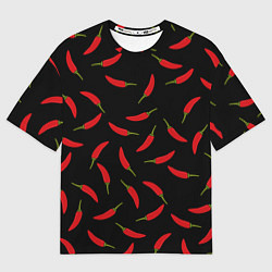 Футболка оверсайз мужская Chili peppers, цвет: 3D-принт