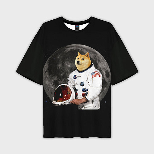Мужская футболка оверсайз Доги Космонавт / 3D-принт – фото 1