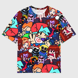 Мужская футболка оверсайз Friday Night Funkin все герои