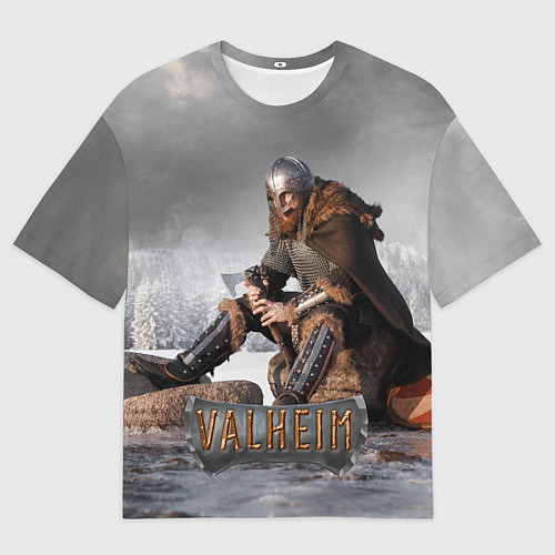 Мужская футболка оверсайз Valheim Викинг / 3D-принт – фото 1