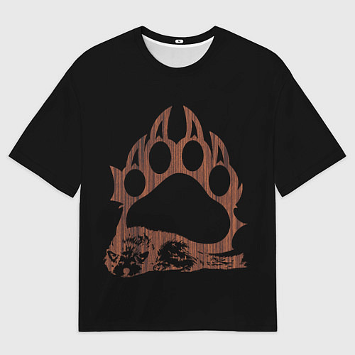 Мужская футболка оверсайз Wolf Wood Style / 3D-принт – фото 1