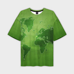 Футболка оверсайз мужская Карта мира, цвет: 3D-принт
