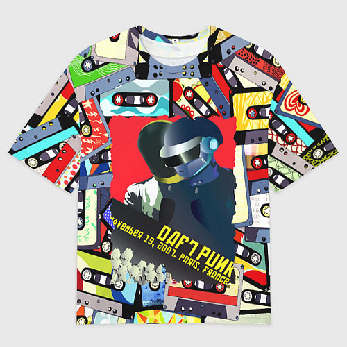 Мужская футболка оверсайз Daft Punk Records / 3D-принт – фото 1