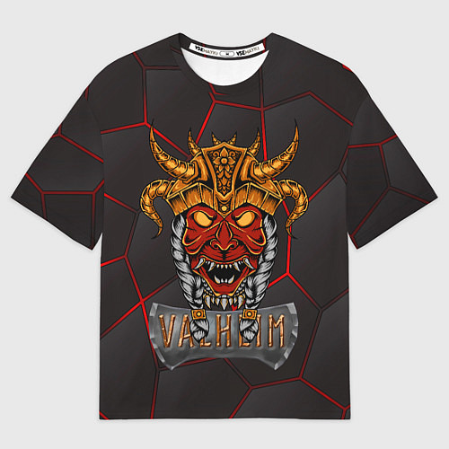 Мужская футболка оверсайз Valheim тотем викинга / 3D-принт – фото 1