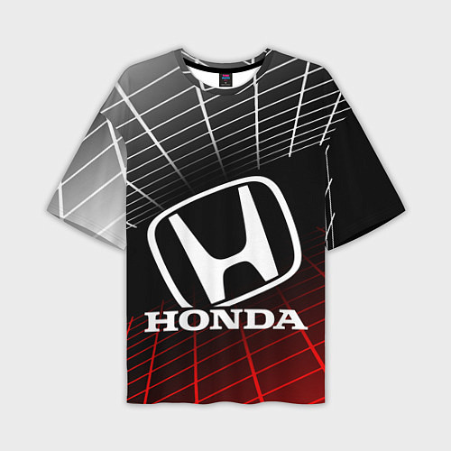 Мужская футболка оверсайз HONDA ХОНДА СЕТКА / 3D-принт – фото 1