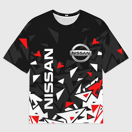 Мужская футболка оверсайз NISSAN НИССАН ОСКОЛКИ / 3D-принт – фото 1