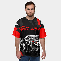 Футболка оверсайз мужская NISSAN GT-R GODZILLA, цвет: 3D-принт — фото 2