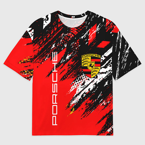 Мужская футболка оверсайз PORSCHE ПОРШЕ ГРАНЖ / 3D-принт – фото 1