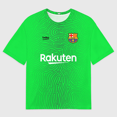 Мужская футболка оверсайз FC Barcelona Goalkeeper 202122 / 3D-принт – фото 1