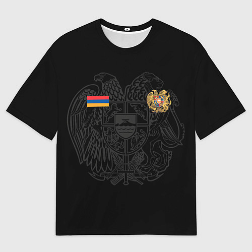 Мужская футболка оверсайз ФОРМА АРМЕНИИ ФЛАГ ГЕРБ / 3D-принт – фото 1