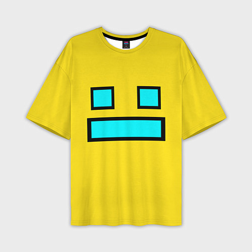 Мужская футболка оверсайз Geometry Dash: Smile / 3D-принт – фото 1