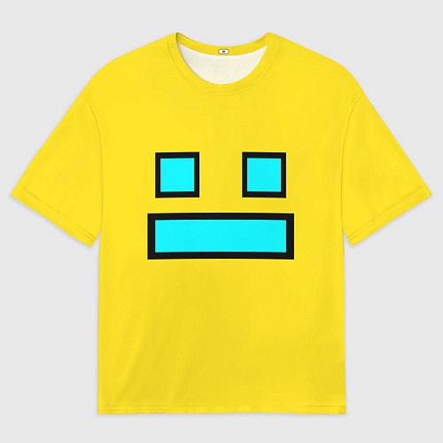 Мужская футболка оверсайз Geometry Dash: Smile / 3D-принт – фото 1