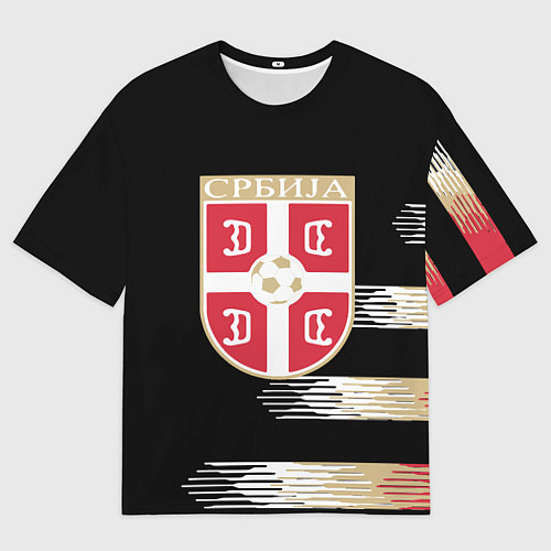 Мужская футболка оверсайз Сборная Сербии / 3D-принт – фото 1