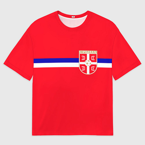 Мужская футболка оверсайз Сборная Сербии / 3D-принт – фото 1