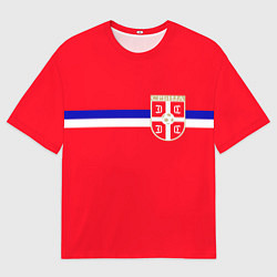 Футболка оверсайз мужская Сборная Сербии, цвет: 3D-принт
