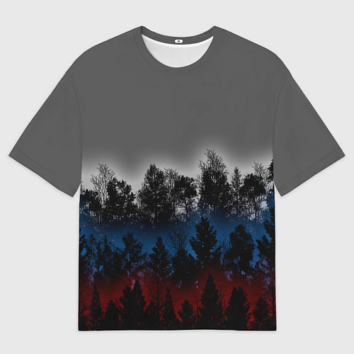 Мужская футболка оверсайз Флаг из леса / 3D-принт – фото 1