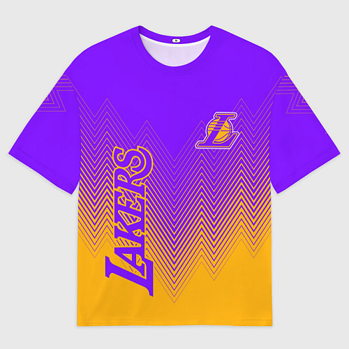 Мужская футболка оверсайз LOS ANGELES LAKERS ЛЕЙКЕРС / 3D-принт – фото 1
