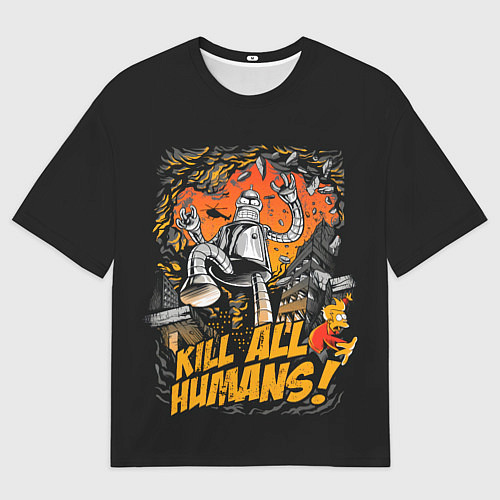 Мужская футболка оверсайз Кайдзю Бендер / 3D-принт – фото 1