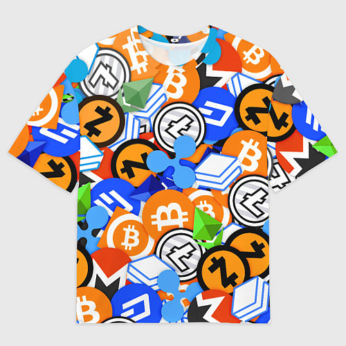 Мужская футболка оверсайз КРИПТОВАЛЮТЫ CRYPTOCURRENCY / 3D-принт – фото 1