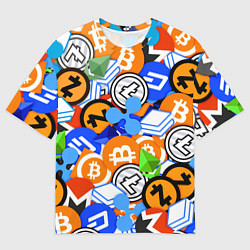 Футболка оверсайз мужская КРИПТОВАЛЮТЫ CRYPTOCURRENCY, цвет: 3D-принт