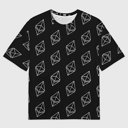 Мужская футболка оверсайз ETHEREUM ЭФИРИУМ УЗОР / 3D-принт – фото 1