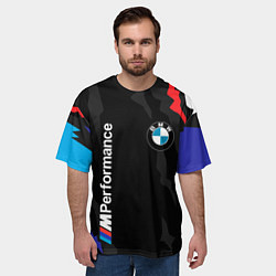 Футболка оверсайз мужская BMW M PERFORMANCE БМВ М, цвет: 3D-принт — фото 2