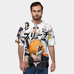 Футболка оверсайз мужская Bleach главные герои, цвет: 3D-принт — фото 2