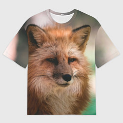 Мужская футболка оверсайз Строгая лисица