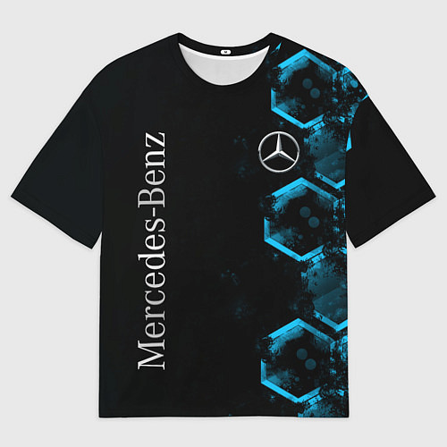 Мужская футболка оверсайз Mercedes Мерседес Неон / 3D-принт – фото 1