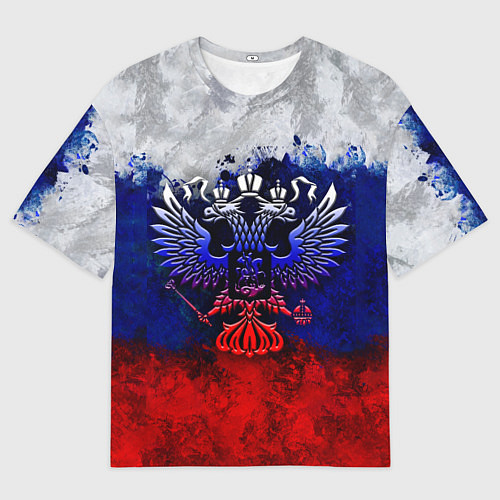 Мужская футболка оверсайз Россия Russia Герб / 3D-принт – фото 1