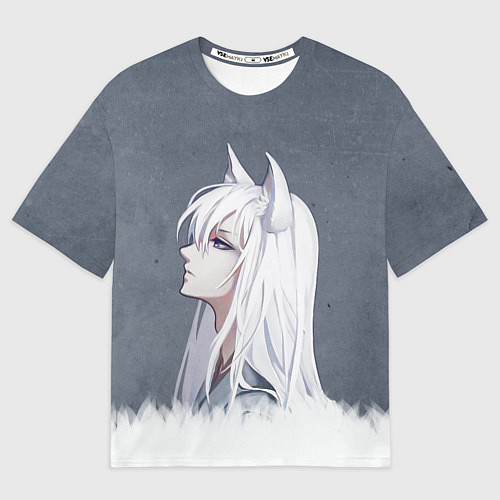 Мужская футболка оверсайз Демон-лис Томоэ / 3D-принт – фото 1