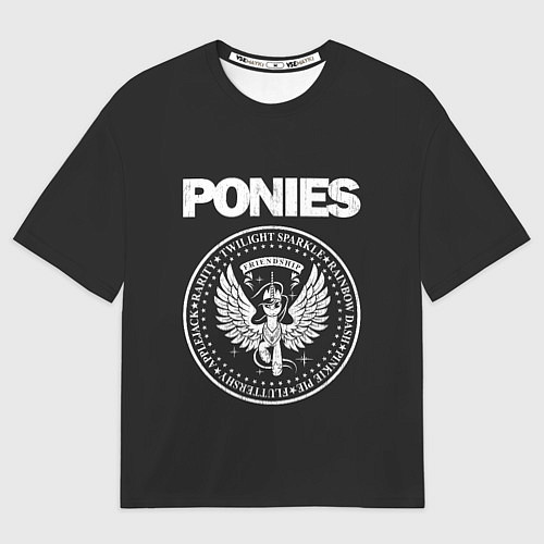 Мужская футболка оверсайз Pony x Ramones / 3D-принт – фото 1