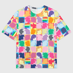 Футболка оверсайз мужская Команда пони, цвет: 3D-принт