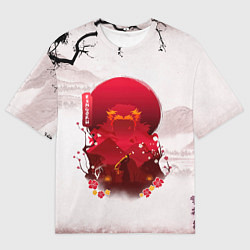 Мужская футболка оверсайз Кенджиро Ренгоку Kimetsu no Yaiba