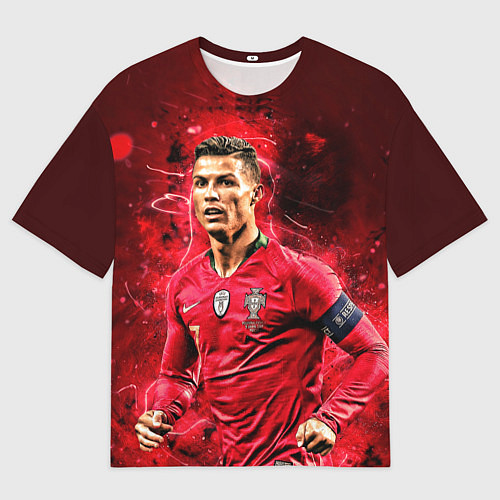 Мужская футболка оверсайз Криштиану Роналду Португалия / 3D-принт – фото 1