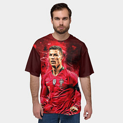 Футболка оверсайз мужская Криштиану Роналду Португалия, цвет: 3D-принт — фото 2