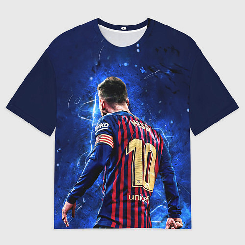 Мужская футболка оверсайз Leo Messi Лео Месси 10 / 3D-принт – фото 1