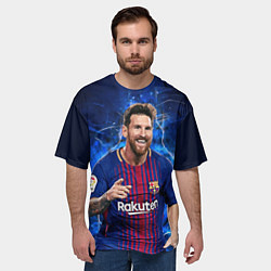 Футболка оверсайз мужская Лионель Месси Барселона 10, цвет: 3D-принт — фото 2