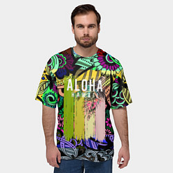 Футболка оверсайз мужская АЛОХА ГАВАЙИ ALOHA HAWAII, цвет: 3D-принт — фото 2