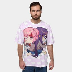 Футболка оверсайз мужская Chibi Natsuki and Yuri, цвет: 3D-принт — фото 2