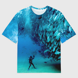 Футболка оверсайз мужская Фото дайвинг, цвет: 3D-принт