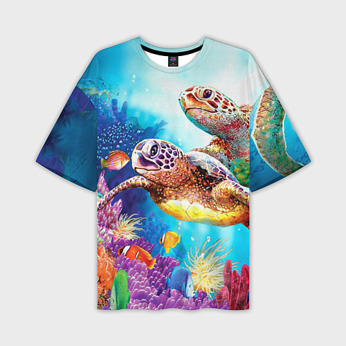 Мужская футболка оверсайз Морские черепахи / 3D-принт – фото 1